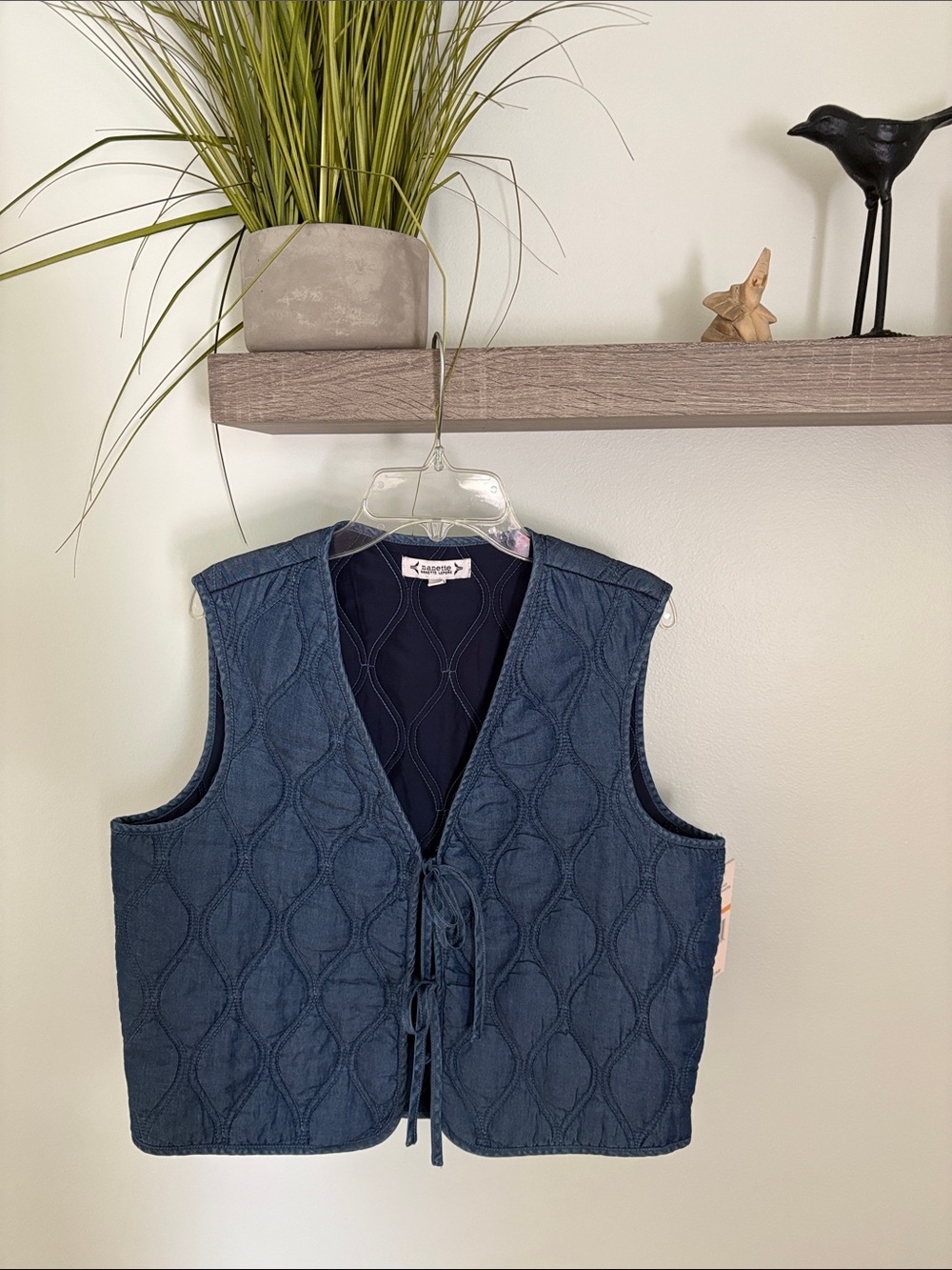 Nanette Lepore Navy Quilted Vest